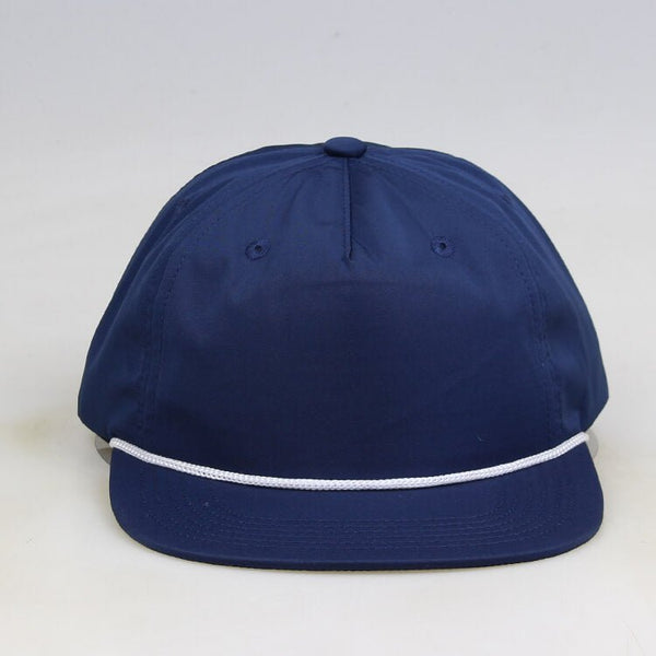 MK222 Flat Brim Navy and White Blank Hats Plain Rope Hat - Shenxiucaps