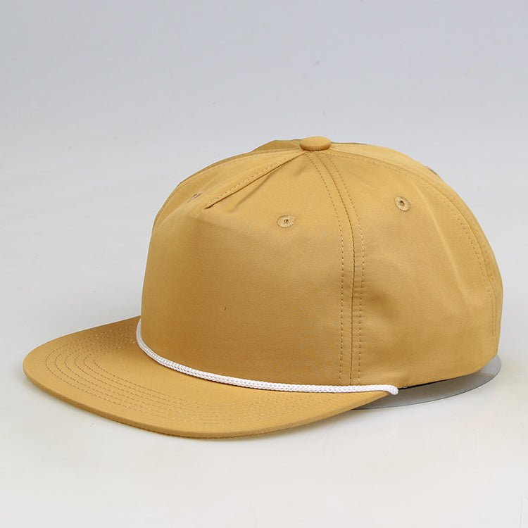 MK999 High Quality Outdoor 5 Panel Gold Blank Rope Hat - Shenxiucaps