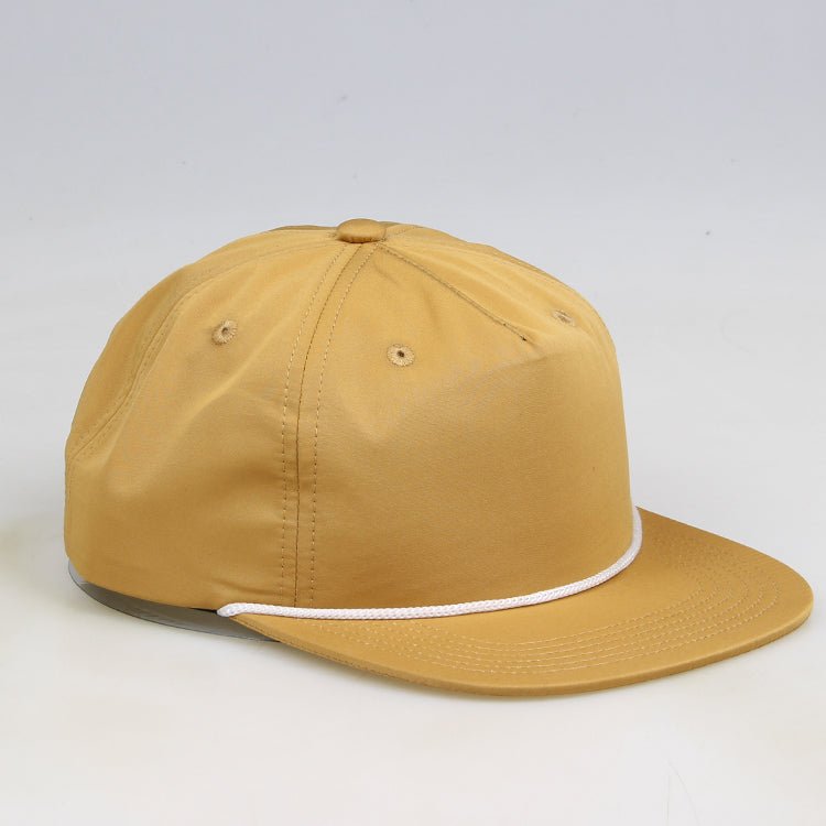 MK999 High Quality Outdoor 5 Panel Gold Blank Rope Hat - Shenxiucaps