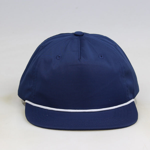 MK222 Flat Brim Navy and White Blank Hats Plain Rope Hat
