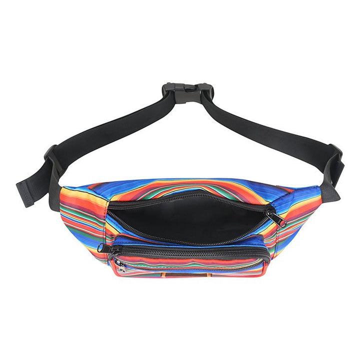 Rainbow Fanny Pack Waist Bag with Wood Logo | Shenxiucaps - Shenxiucaps